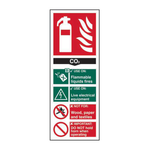 Spectrum Industrial - 'Fire Extinguisher: CO2' Sign, Self-Adhesive ...