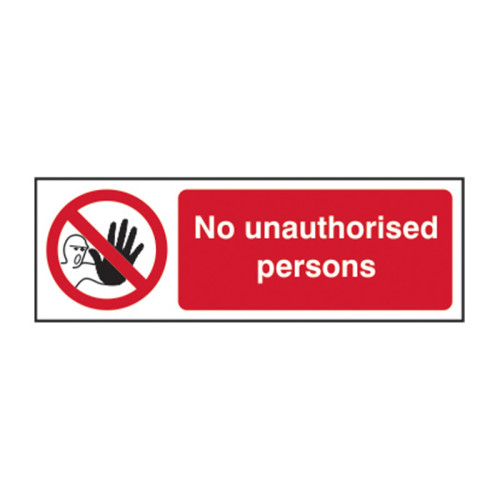 Spectrum Industrial - 'No Unauthorised Persons' Sign, Non Adhesive ...