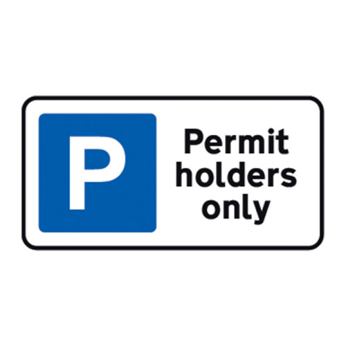 Spectrum Industrial - 'Permit Holders Only' Road Sign, Aluminium ...