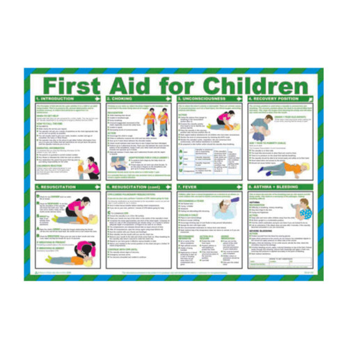 Spectrum Industrial   'First Aid For Children' Sign, Laminated Paper