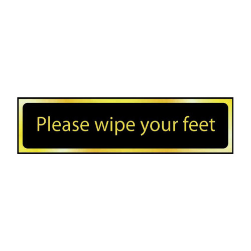 Spectrum Industrial - 'Please Wipe Your Feet' Sign, Black And Polished ...