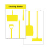 Shadow Board Cleaning Station With Stainless Steel Hooks, Style A Yellow, (600mm x 2000mm)