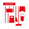 Shadowboard - Cleaning Station Style B (Red) With Hooks - NO STOCK