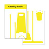 Shadowboard - Cleaning Station Style C (Yellow) With Hooks - NO STOCK
