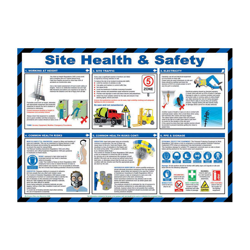 Spectrum Industrial - 'Site Health & Safety' Sign, Laminated Paper ...